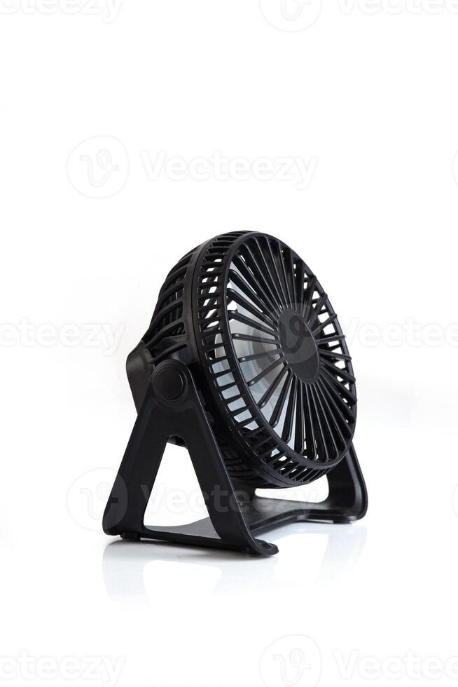 Electric mini Portable fan Cooler isolated on white background. photo