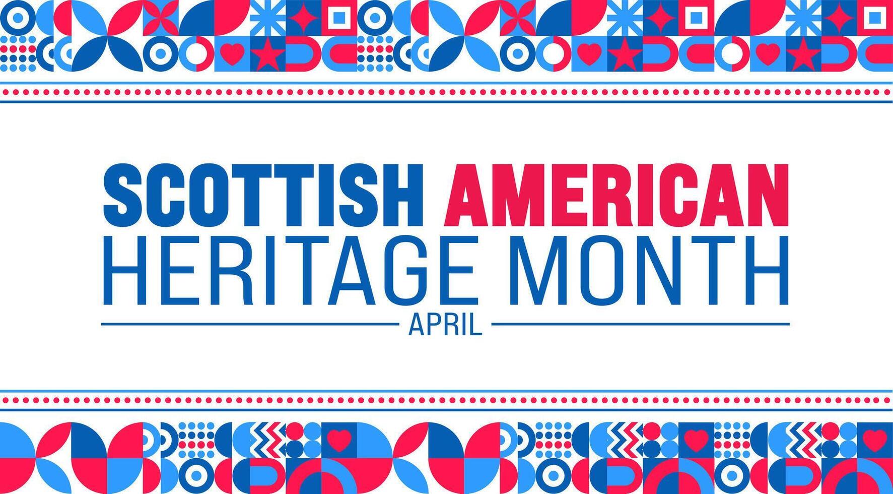 April is Scottish American Heritage Month background template. Holiday concept. vector