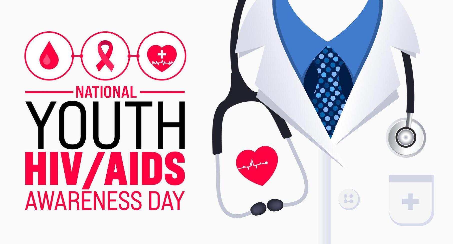 April is National Youth HIV AIDS Awareness Day background template. Holiday concept. use to background, banner, placard, card, and poster design template with text inscription and standard color. vector