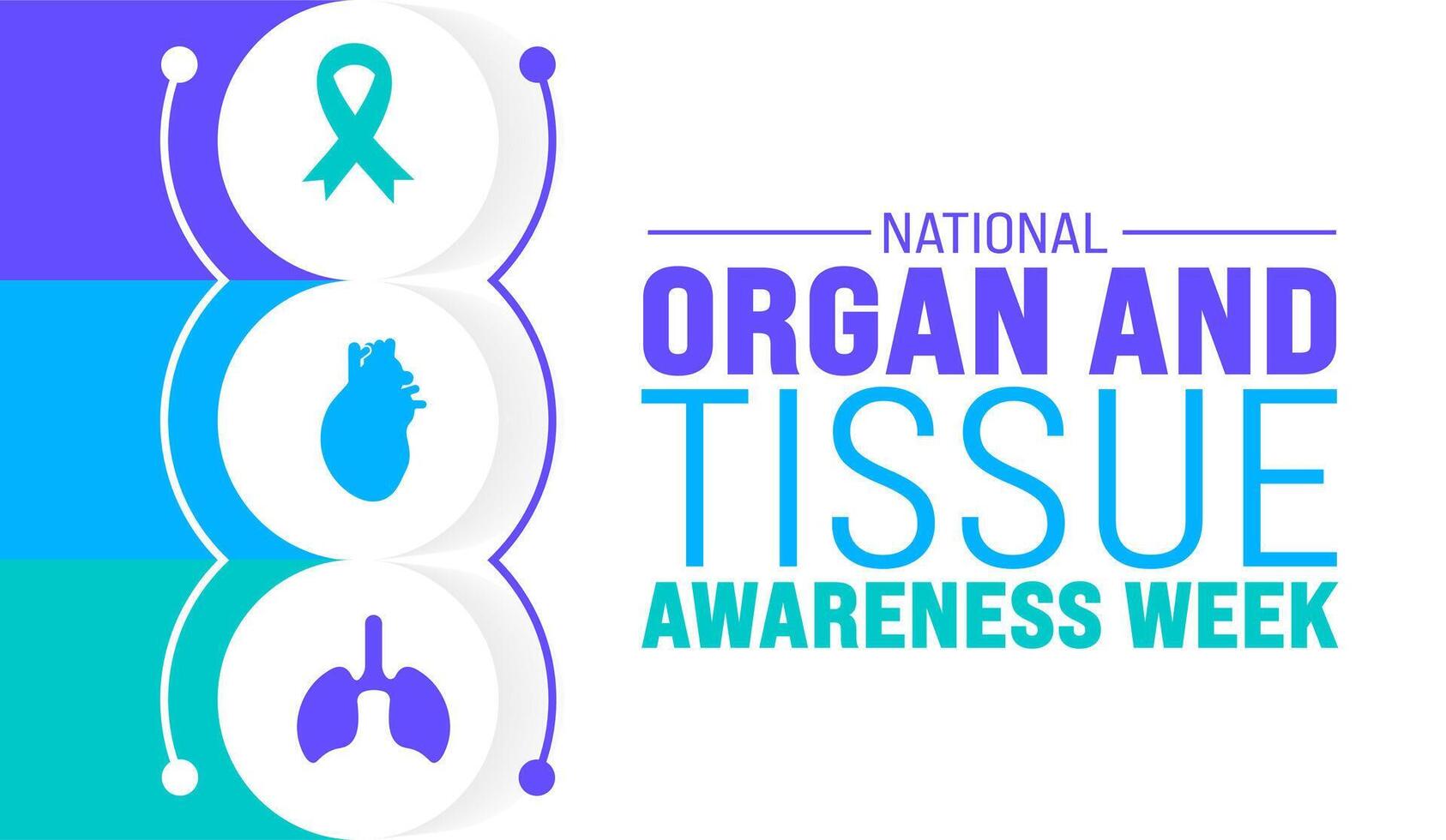 April is National Organ and Tissue Awareness Week background template. Holiday concept. use to background, banner, placard, card, and poster design template with text inscription and standard color. vector