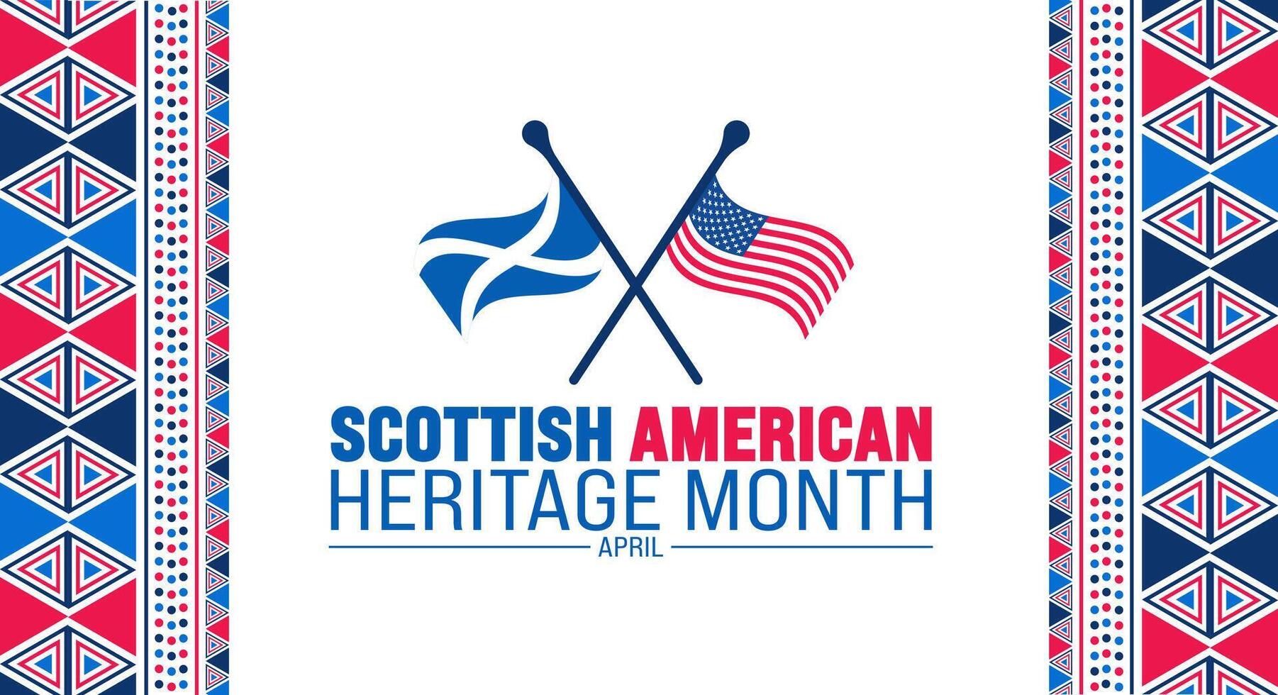 April is Scottish American Heritage Month background template. Holiday concept. vector