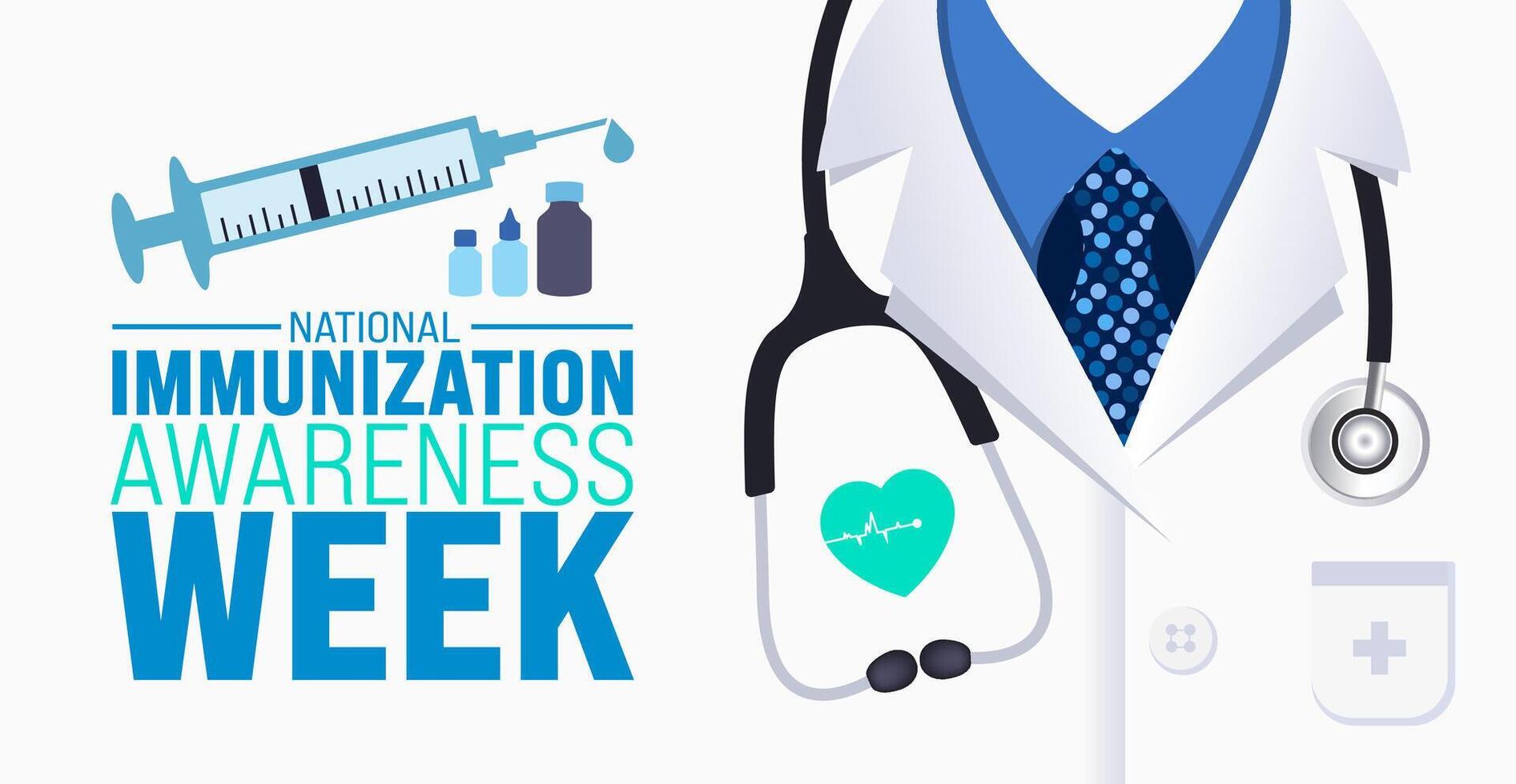 April is World Immunization Week background template. Holiday concept. use to background, banner, placard, card, and poster design template with text inscription and standard color. vector