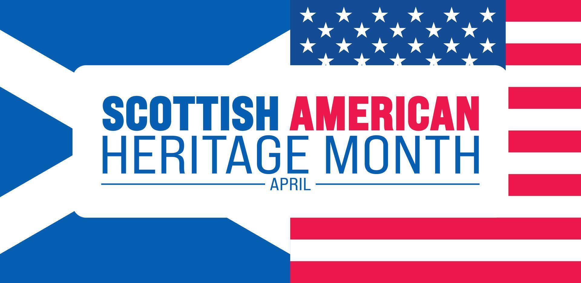 abril es escocés americano patrimonio mes antecedentes modelo. fiesta concepto. vector