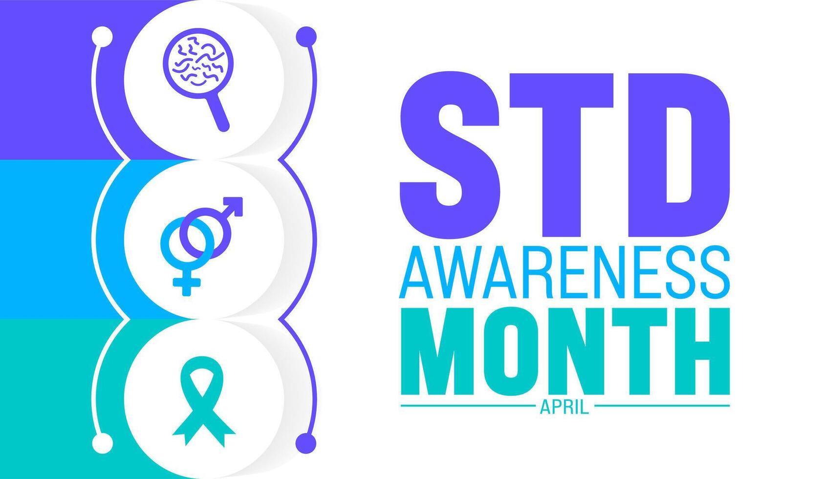 April is STD Awareness Month background template. Holiday concept. use to background, banner, placard, card, and poster design template with text inscription and standard color. vector illustration.