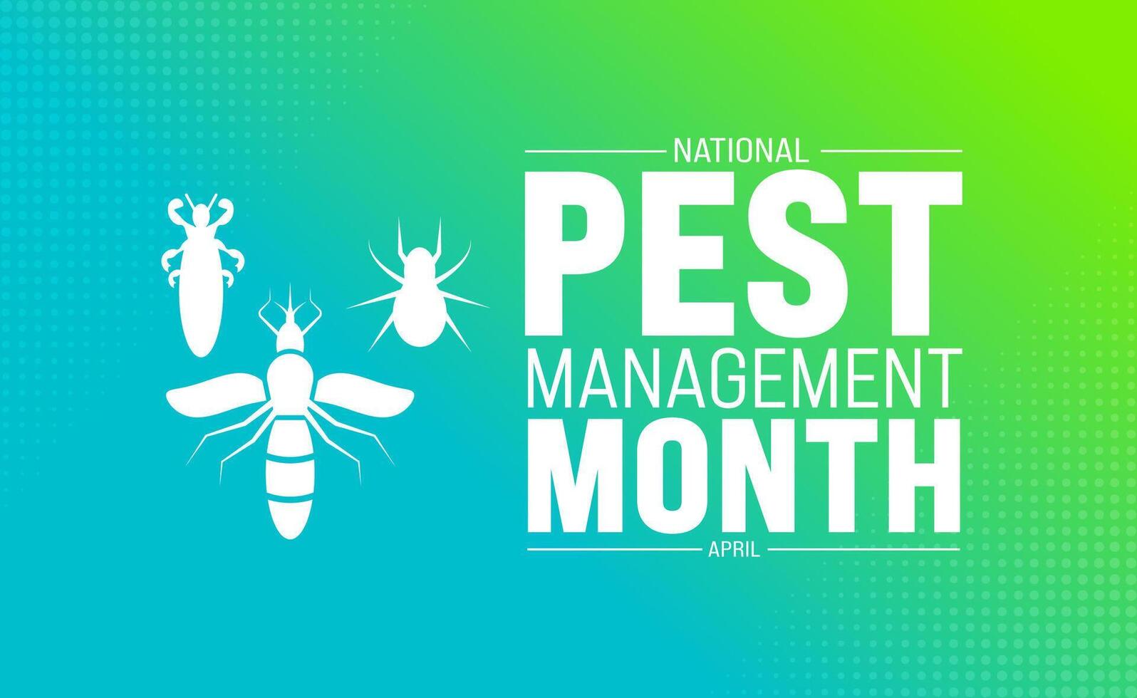 April is National Pest Management Month background template. Holiday concept. use to background, banner, placard, card, and poster design template with text inscription and standard color. vector