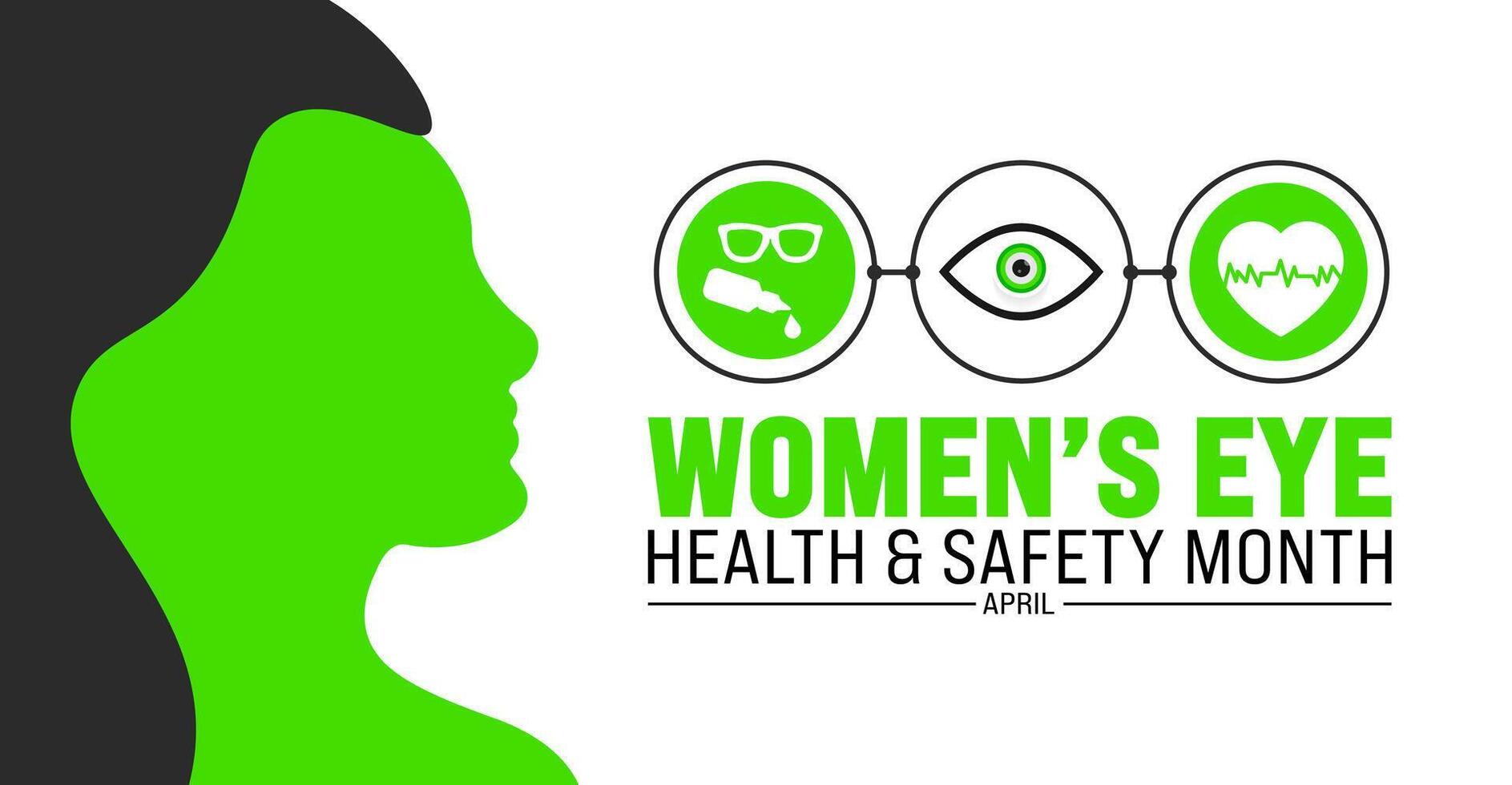 April is Womens Eye Health and Safety Month background template. Holiday concept. use to background, banner, placard, card, and poster design template with text inscription and standard color. vector