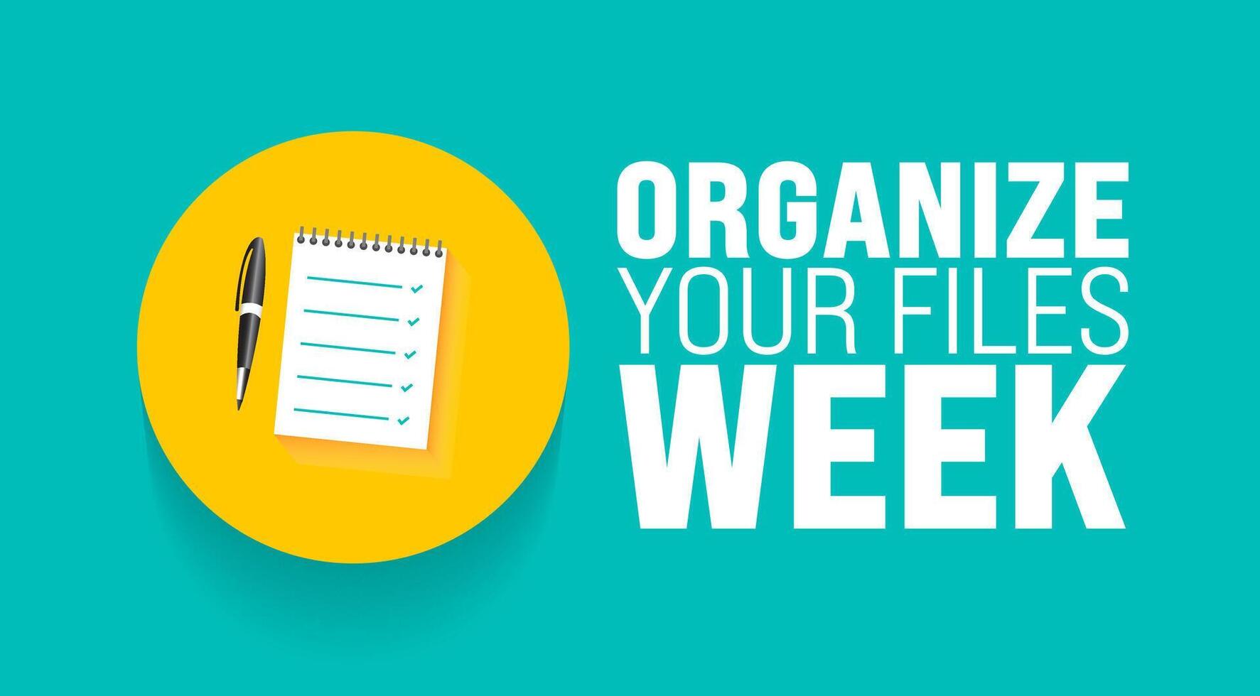 April is Organize Your Files Week background template. Holiday concept. use to background, banner, placard, card, and poster design template with text inscription and standard color. vector