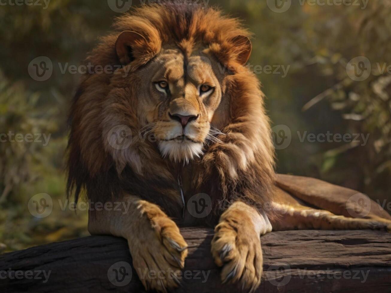 AI generated Beautiful view of lion photo