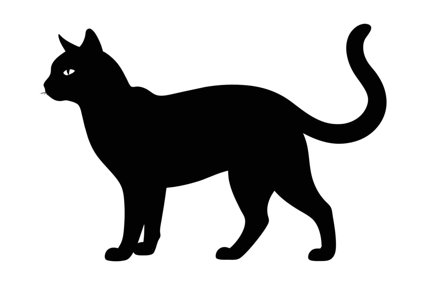 Vector set of cat silhouettes. Black cat vector isolated on white background