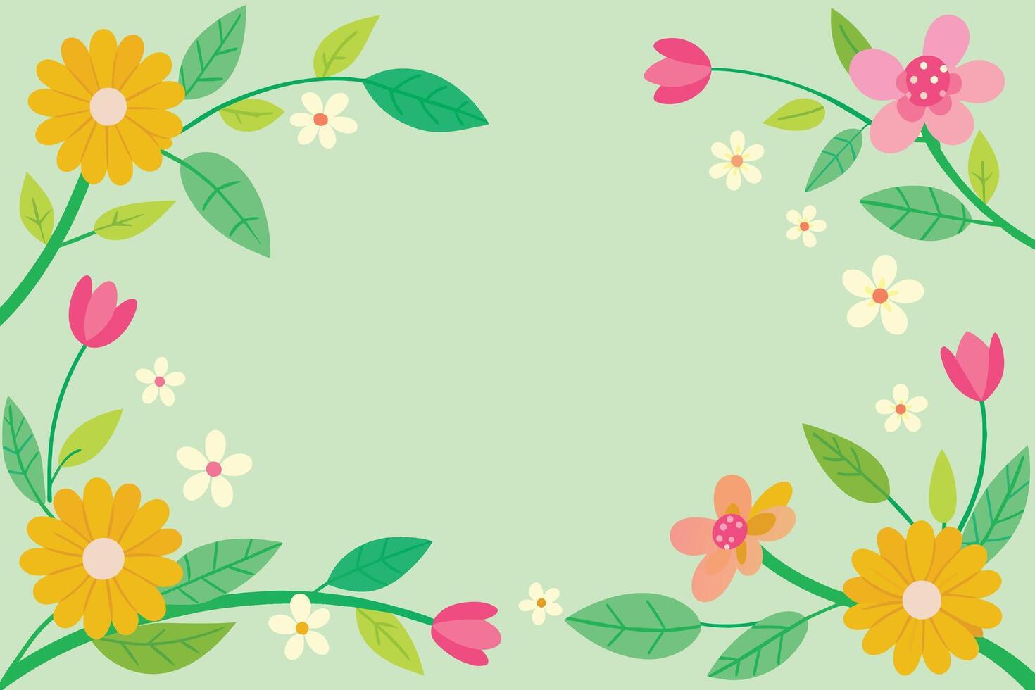 Spring Flower Frame Background vector