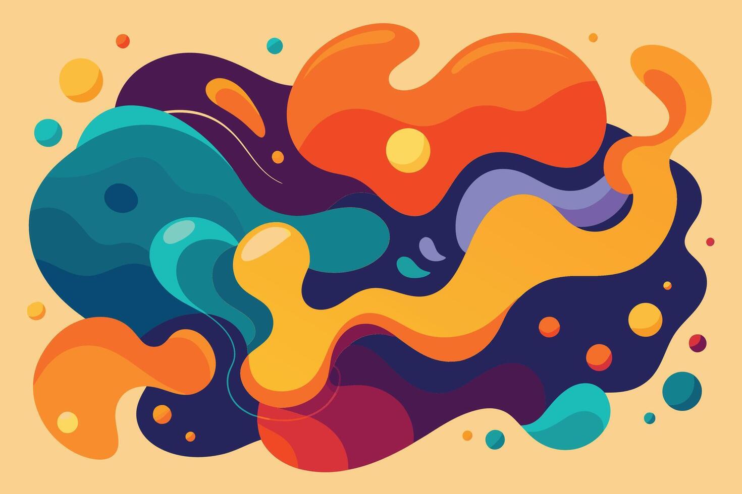 Fondo de formas orgánicas fluidas planas abstractas vector