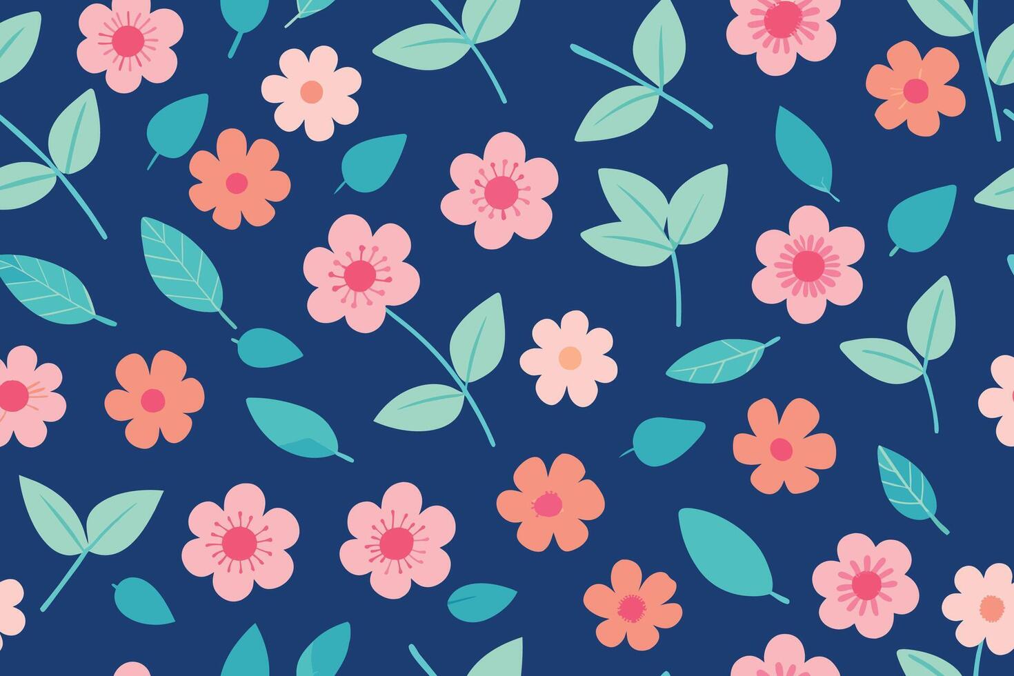 Seamless Pattern Elements Flower Ditsy vector