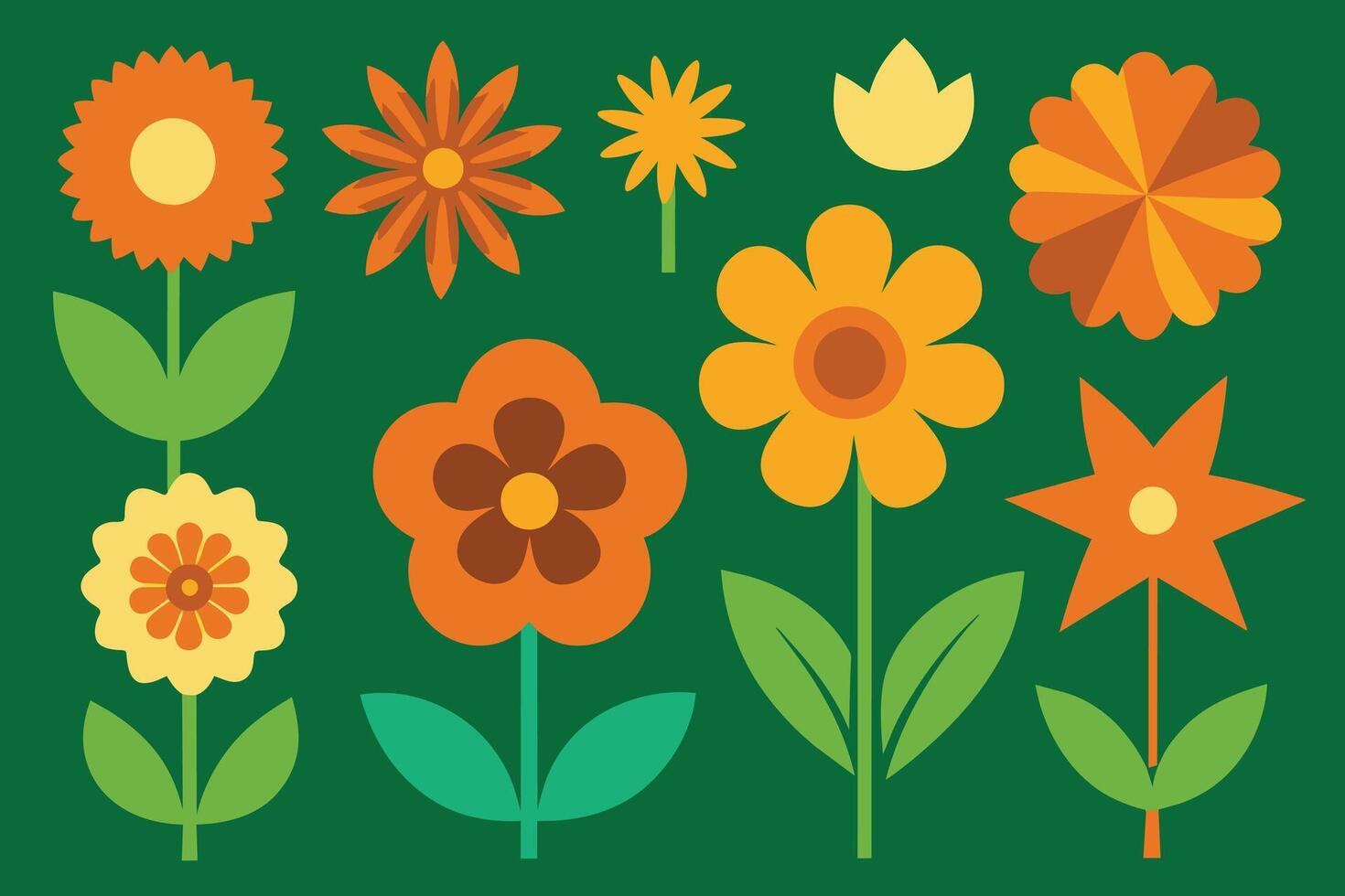 Assorted Flower Shape Vector