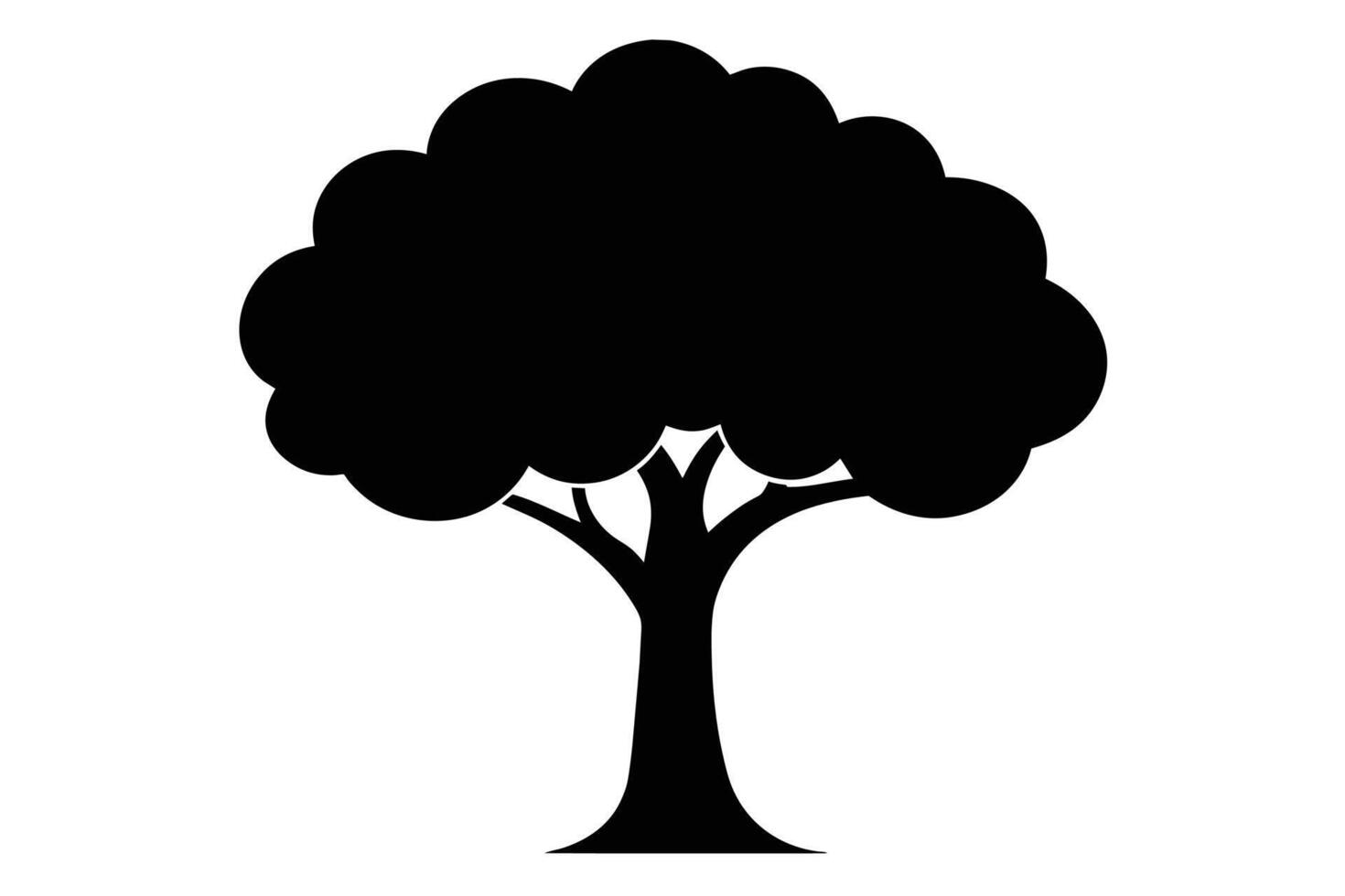 negro árbol vector aislado en blanco antecedentes