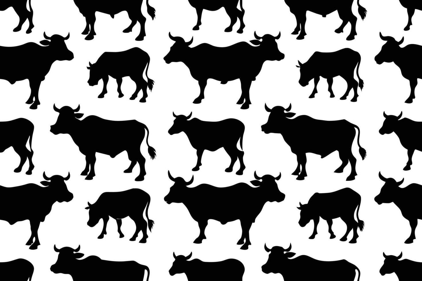 negro vaca impresión sin costura modelo vector en aislado blanco antecedentes