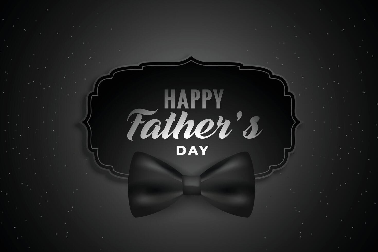 happy fathers day black background with realistic bow vector