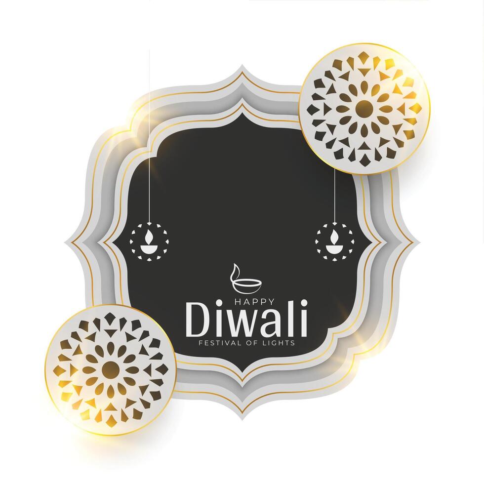 shinny shubh diwali traditional banner on indian style background vector