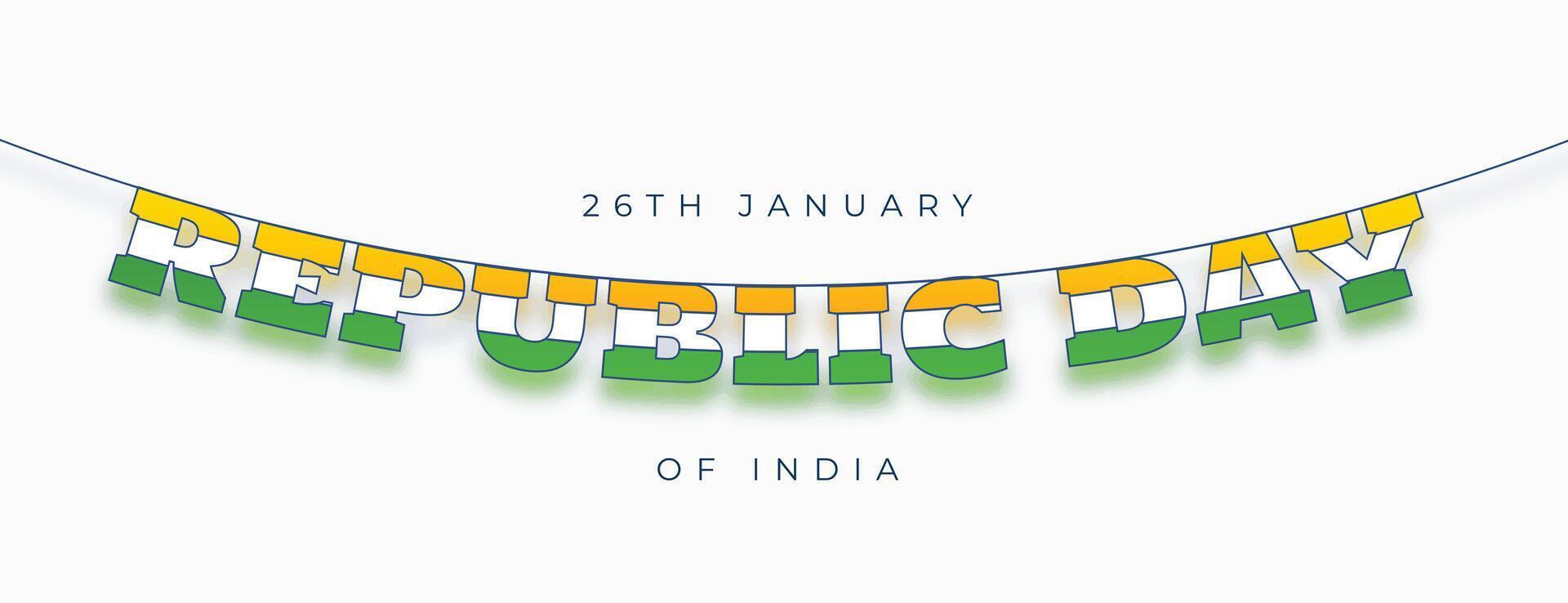 happy indian republic day celebration banner in garland style vector