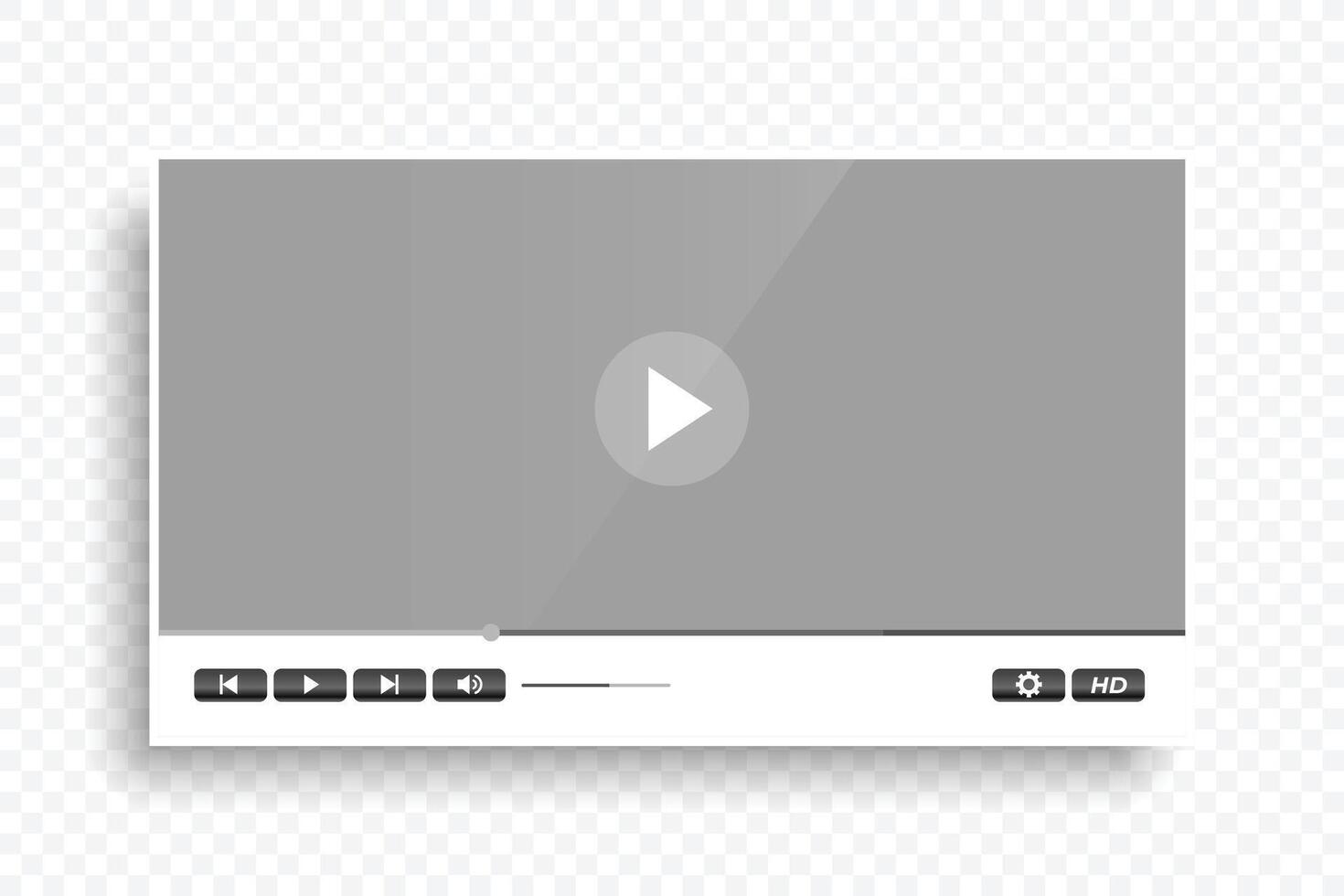 white clean modern video player template design vector