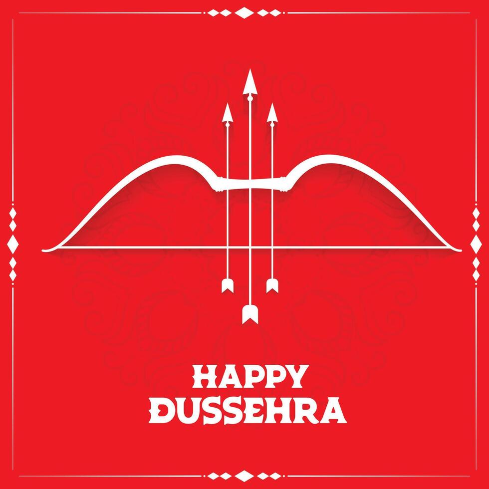 rojo contento dussehra festival deseos tarjeta diseño antecedentes vector