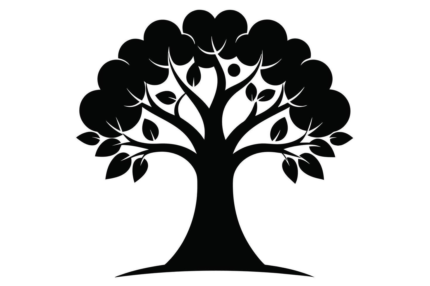 negro árbol clipart conjunto vector aislado en blanco antecedentes