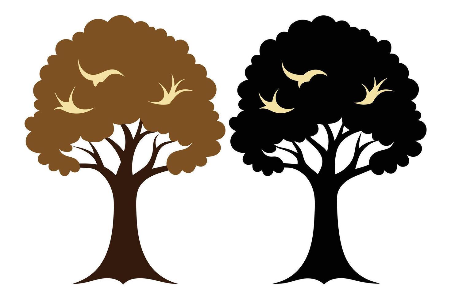 negro sepia arboles ilustraciones aislado en blanco antecedentes vector