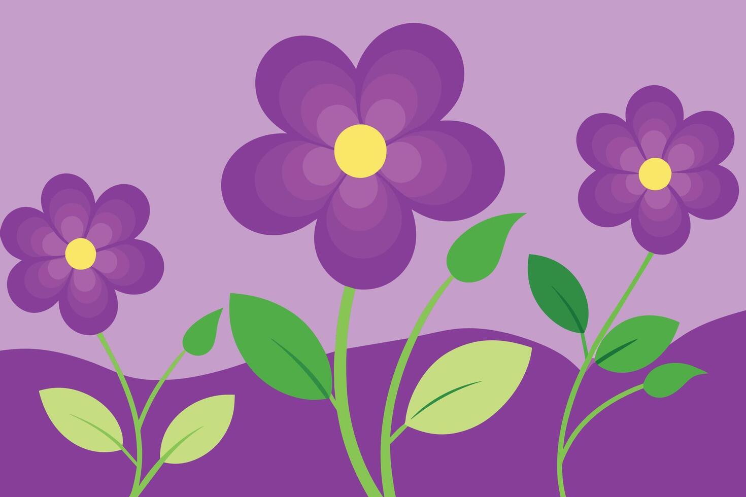 Vector Background with Purple Flowers