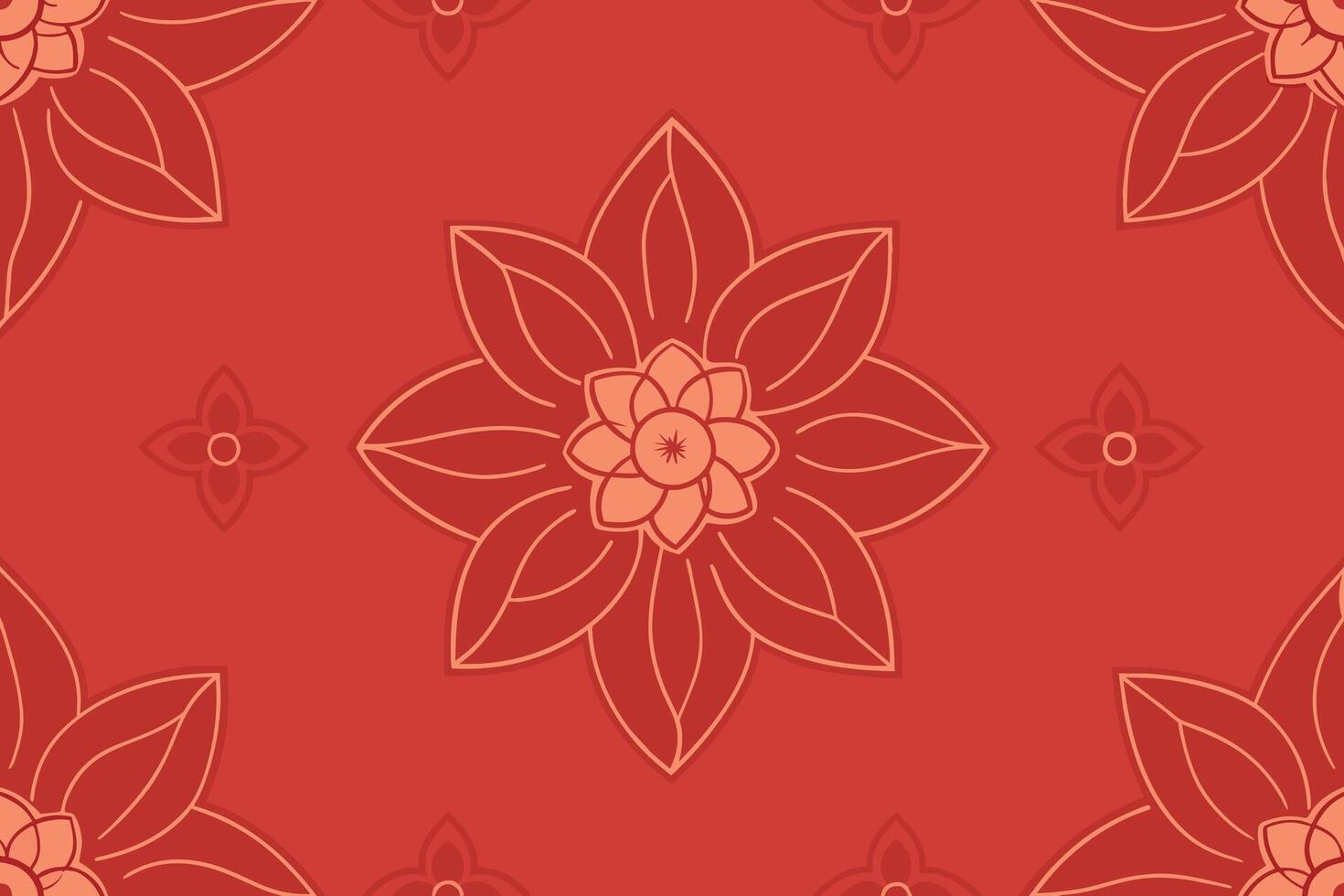 One Line Drawn Flower Face Seamless Pattern vector