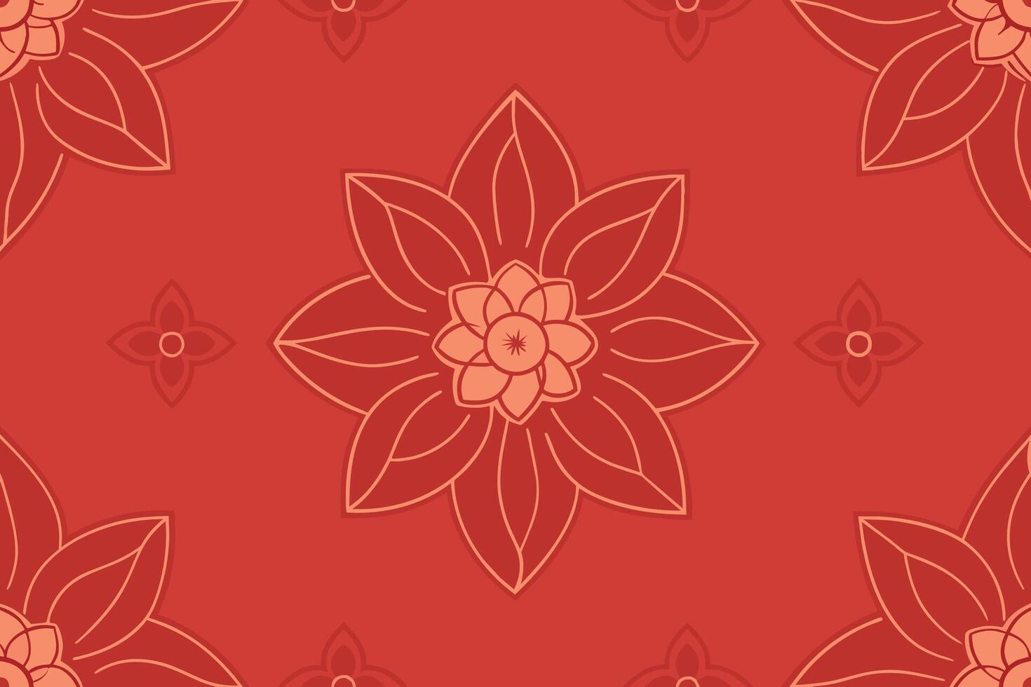 One Line Drawn Flower Face Seamless Pattern vector