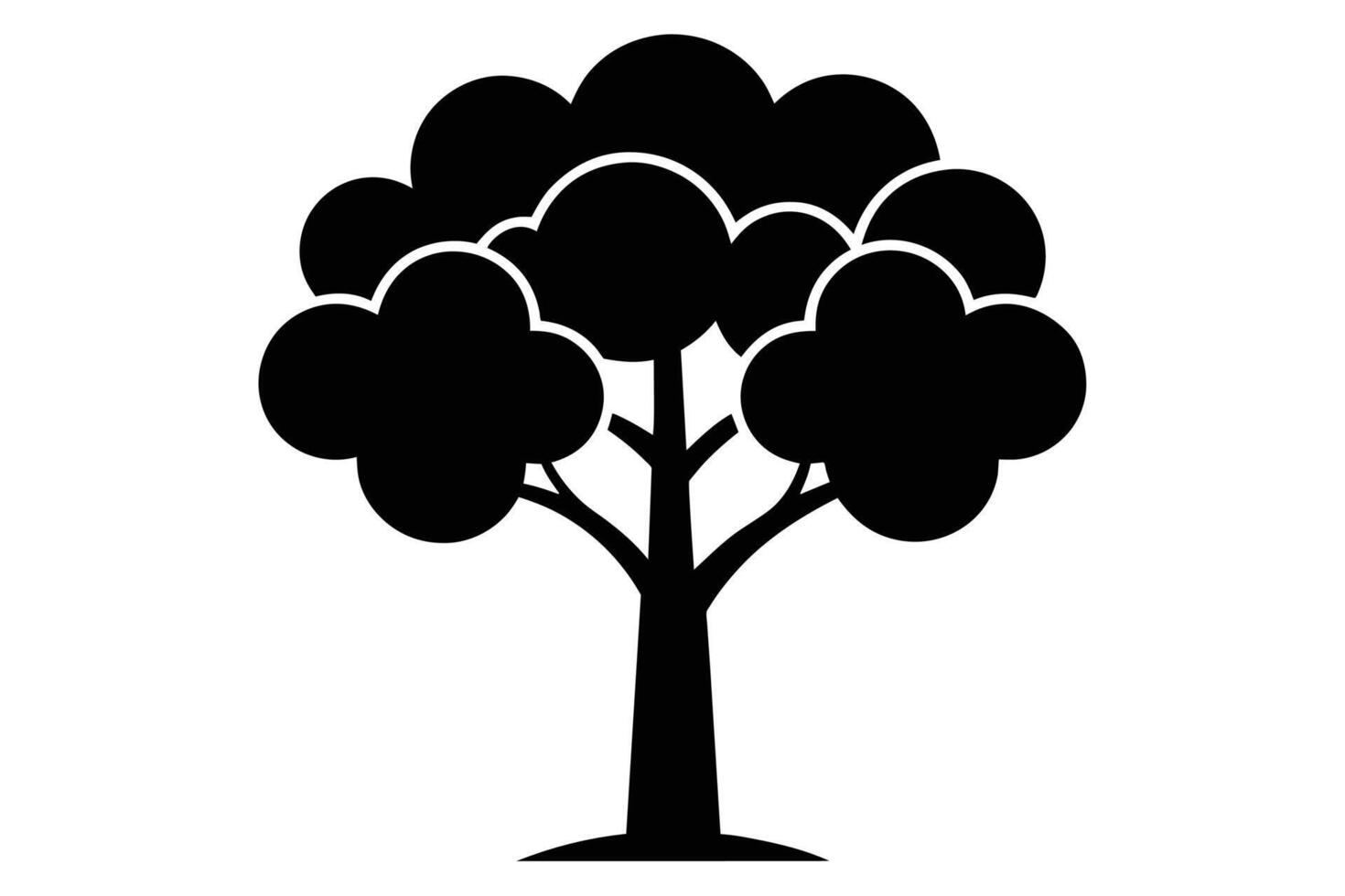 negro árbol clipart conjunto vector aislado en blanco antecedentes