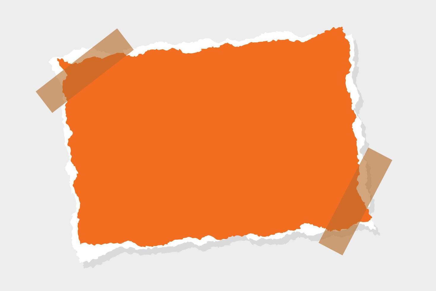 realistic torn ripper orange paper frame background vector