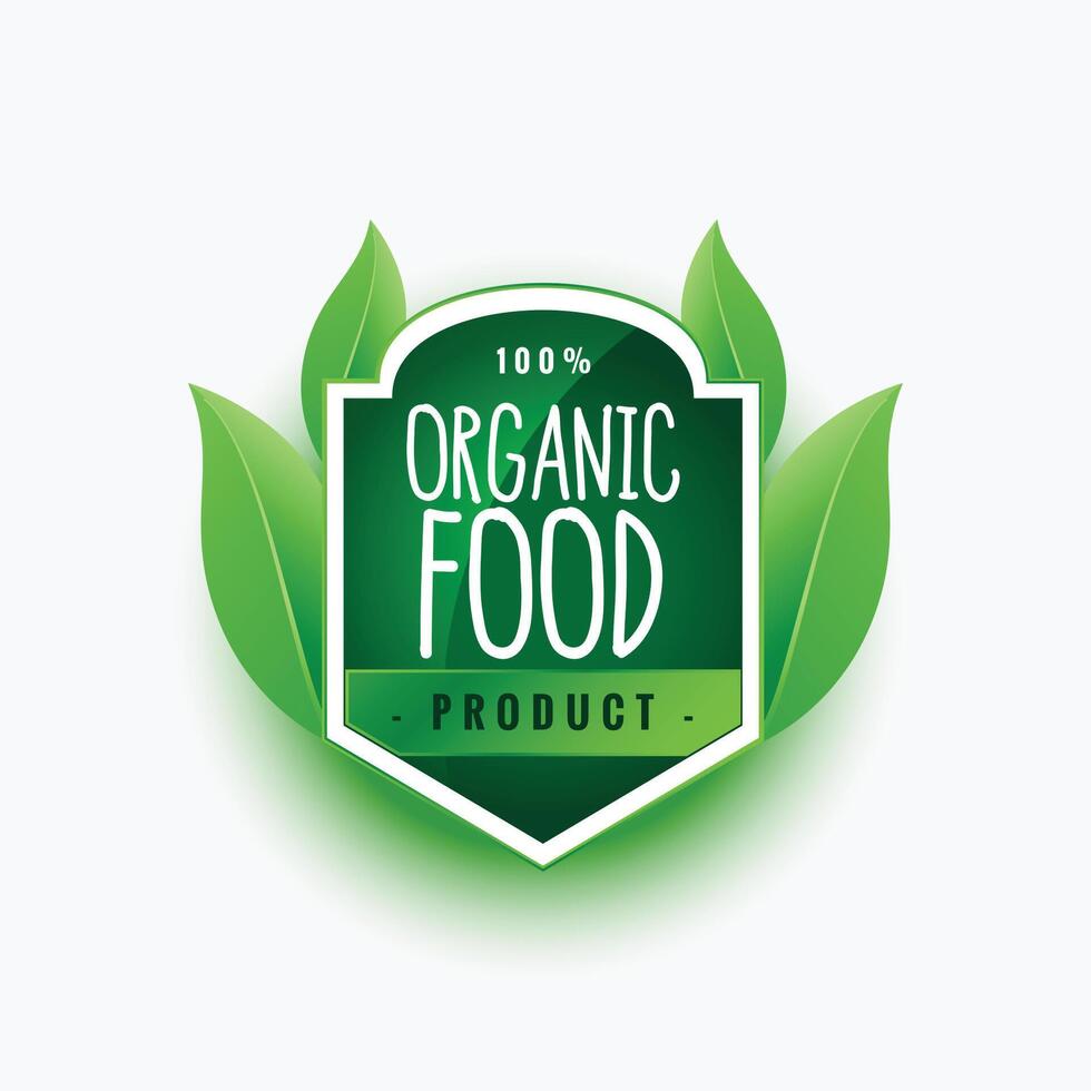 certified organic food product green label or sticker vector