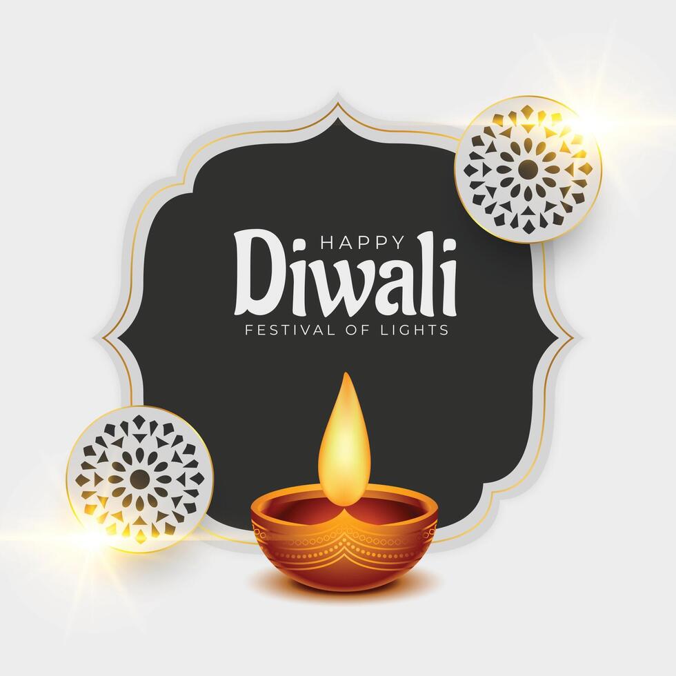 prima diwali festival antecedentes con realista diya y texto espacio vector