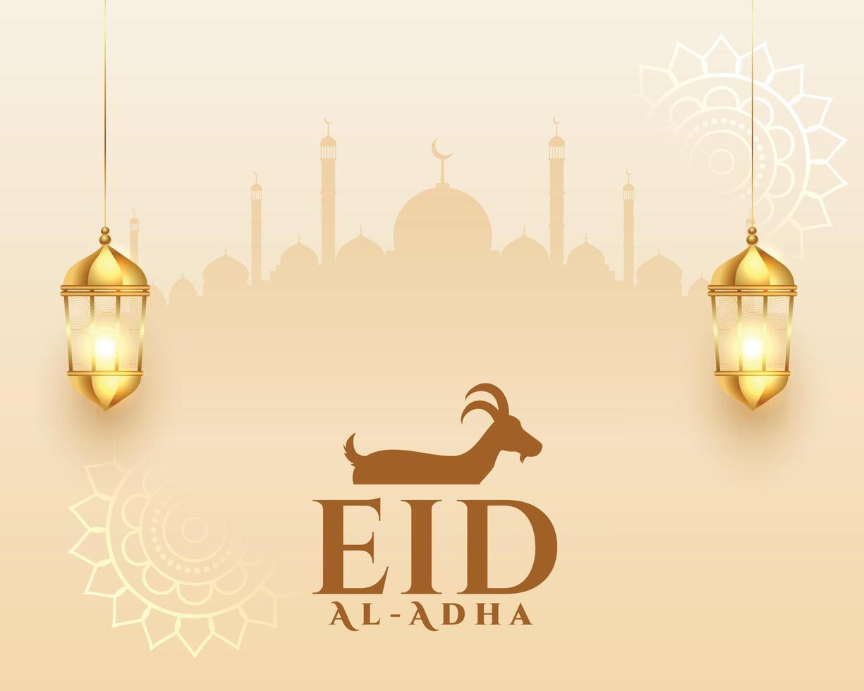 realistic eid al adha bakrid greeting design vector