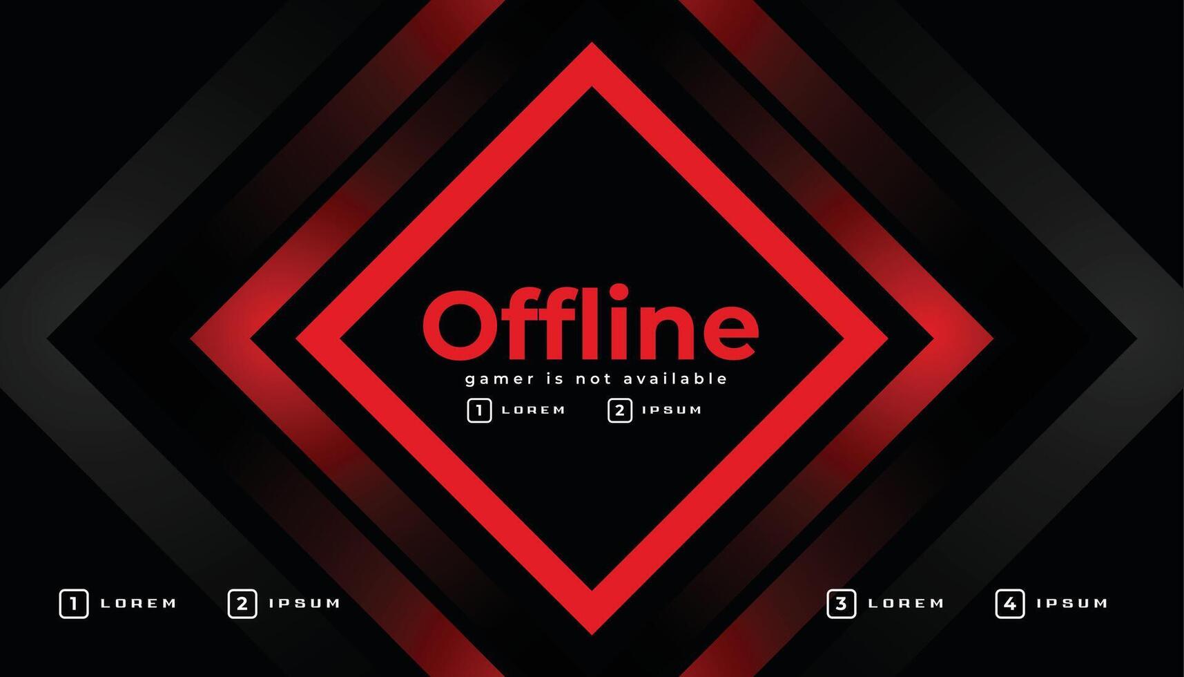 red and black dark gaming banner design vector