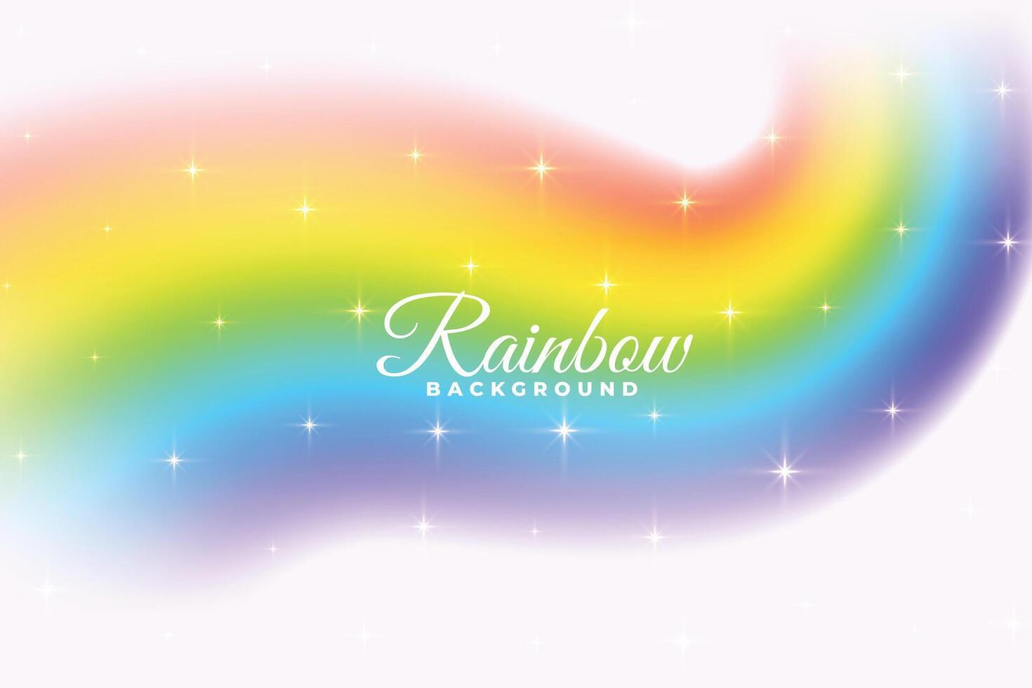 swirl rainbow with sparkles background vector