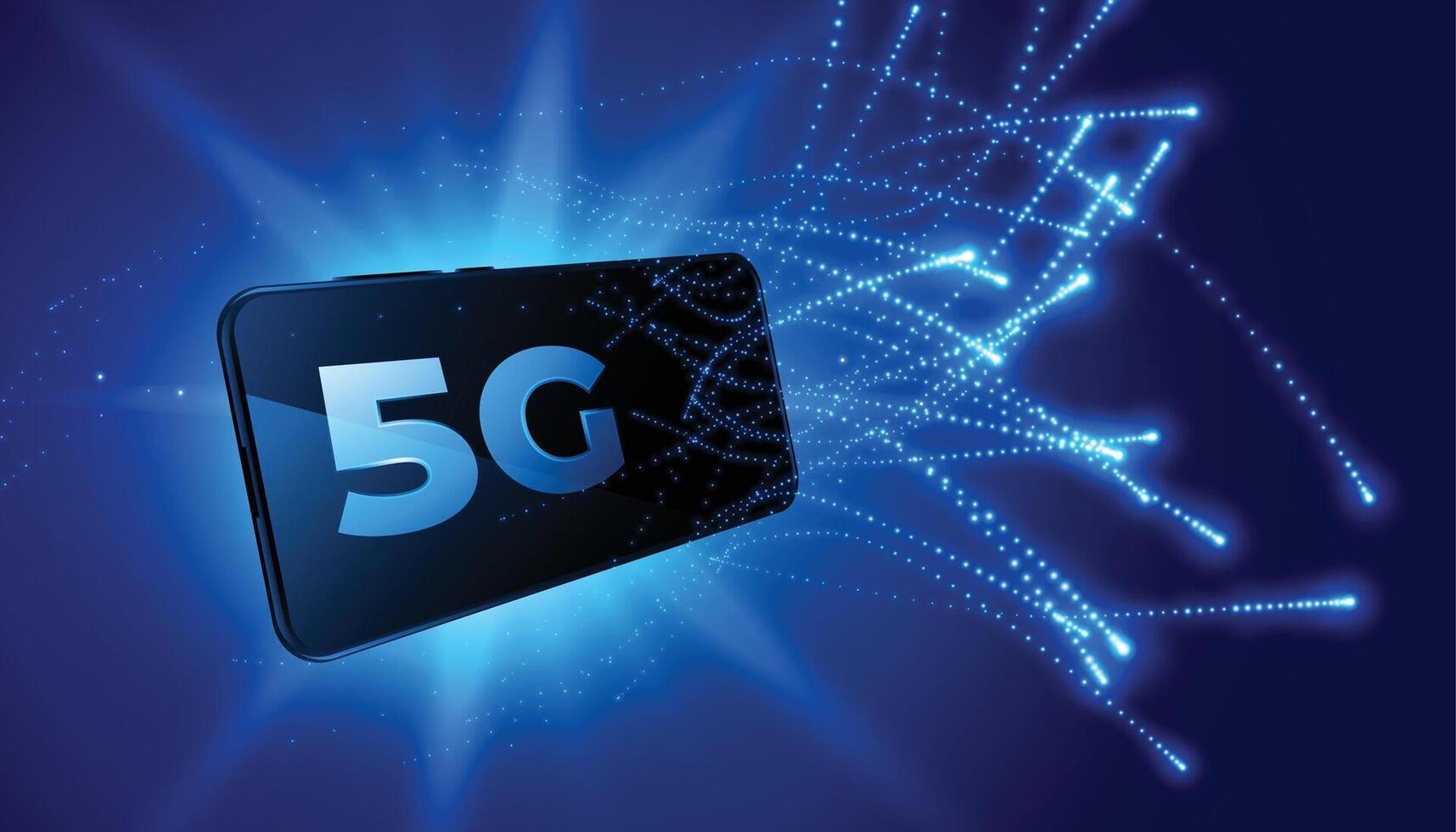 5g móvil tecnología quinto Generacion telecomunicaciones red antecedentes vector