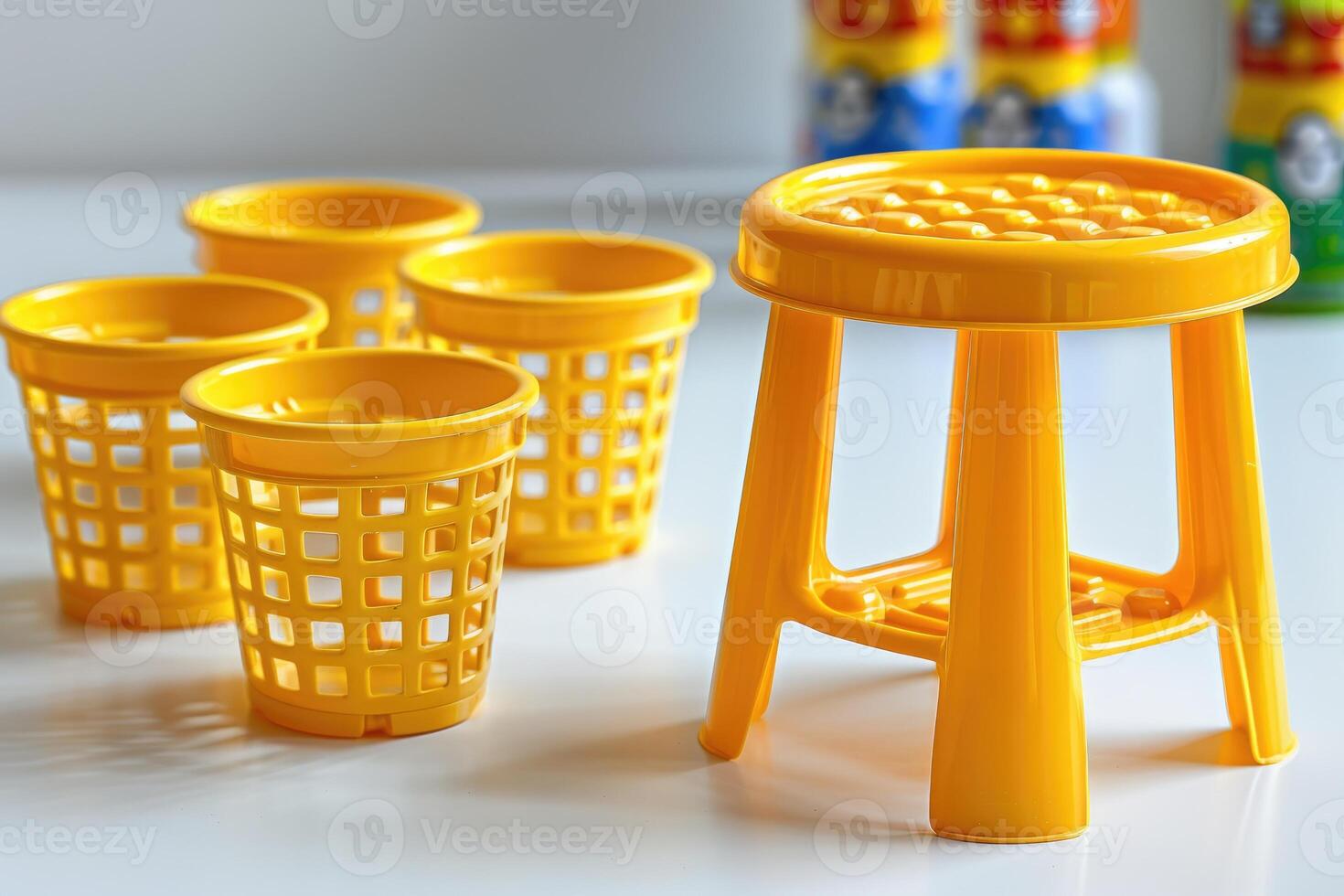 AI generated plastic stool chair design professional photography photo