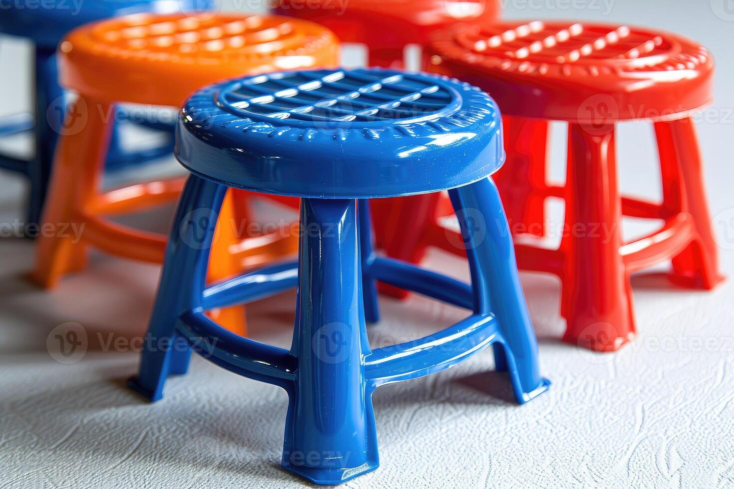 AI generated plastic stool chair design professional photography photo