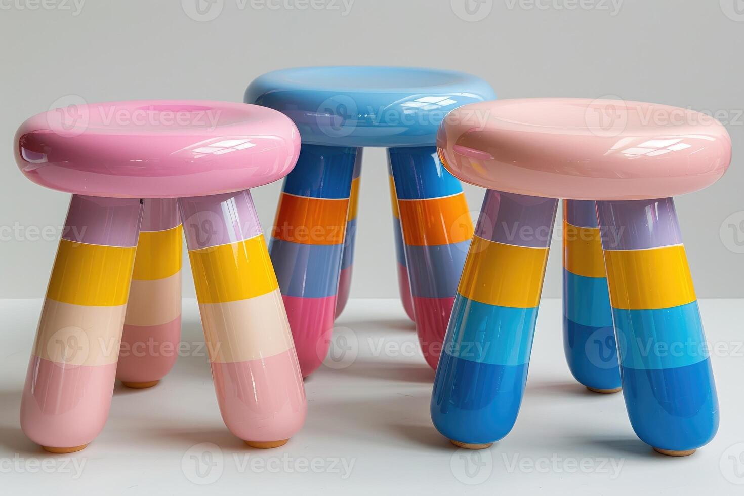 AI generated plastic stool chair design professional photography photo