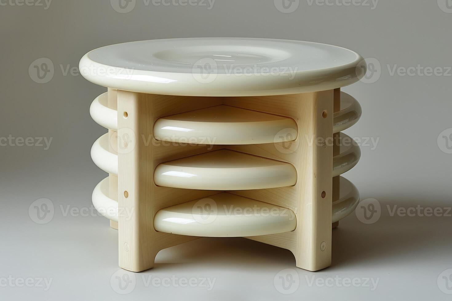 AI generated plastic stool chair design professional photography photo