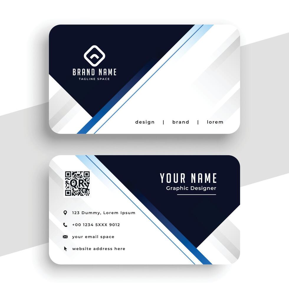 professional business card design geometric lines style vector