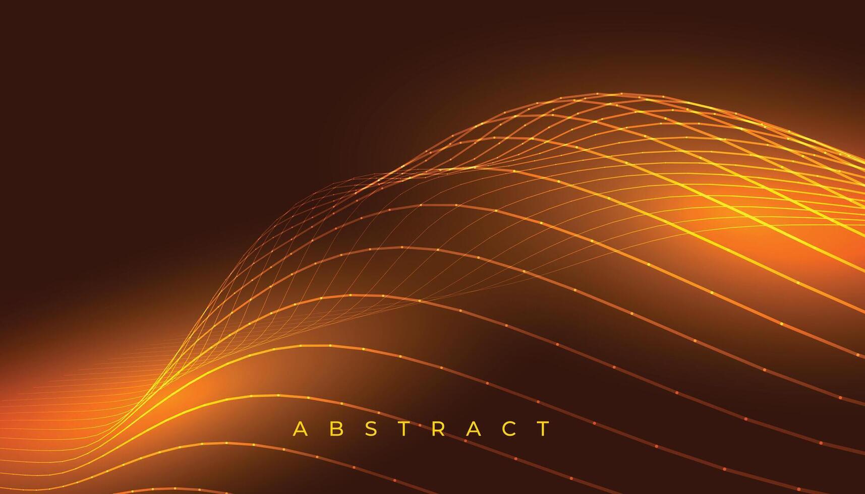 glowing golden wavy lines abstract background design vector