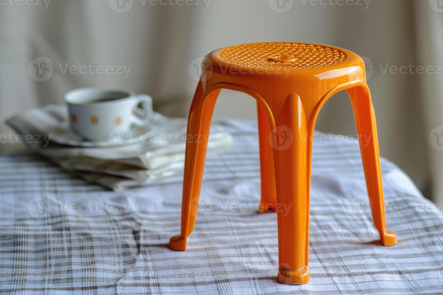 AI generated plastic stool chair design professional photography photo