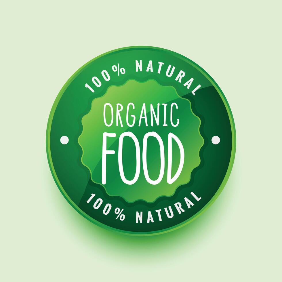 organic natural food label or sticker design vector