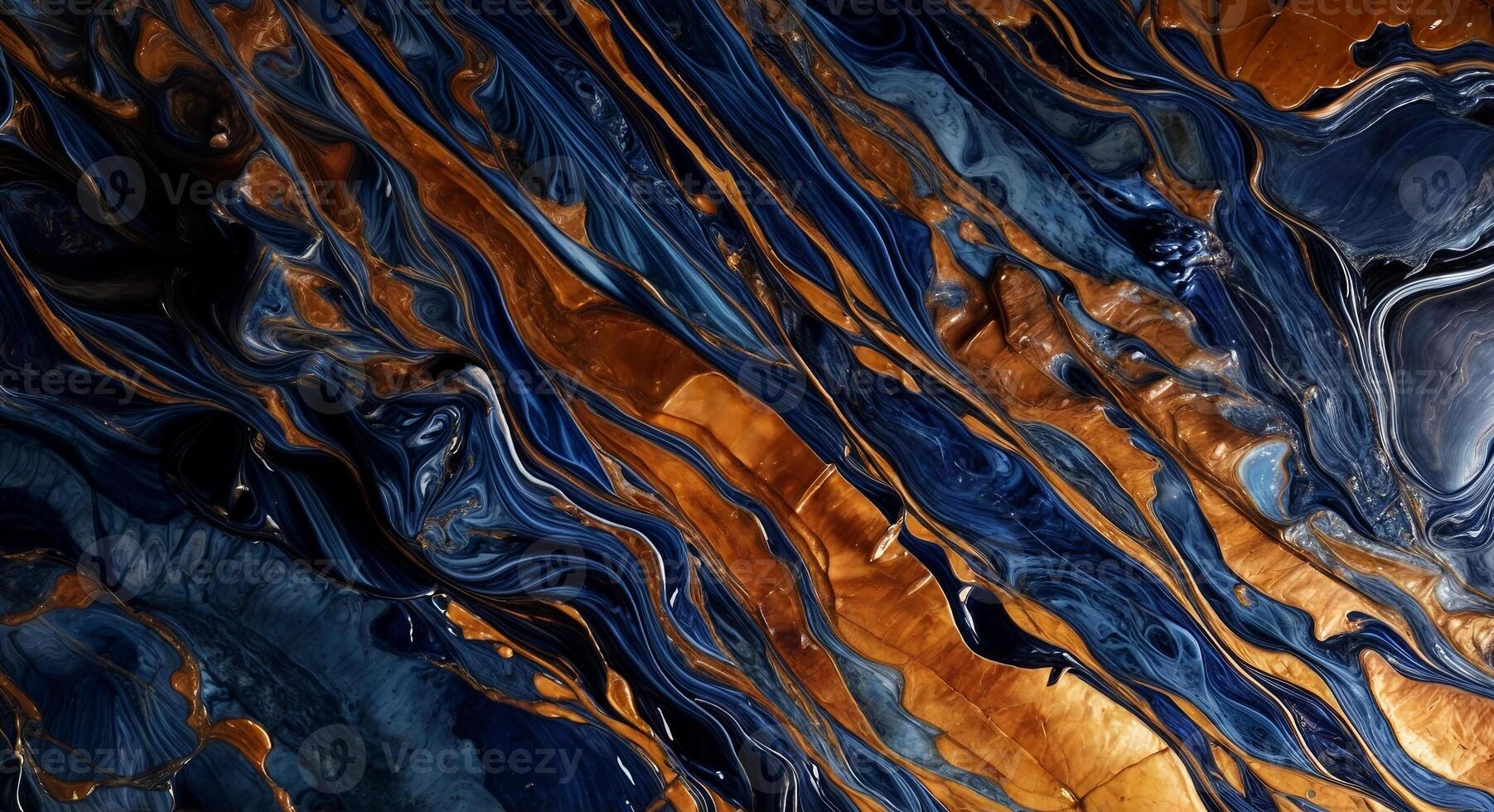 AI generated Marble background surface of shades of deep indigo and muted auburn, close up. photo