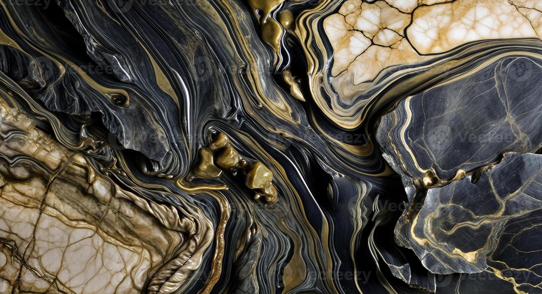 AI generated Marble background of combination of muted olive and deep charcoal, close up. photo