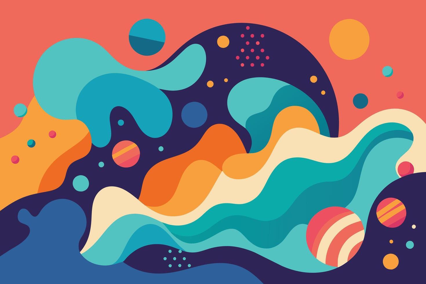 Fondo de formas orgánicas fluidas planas abstractas vector