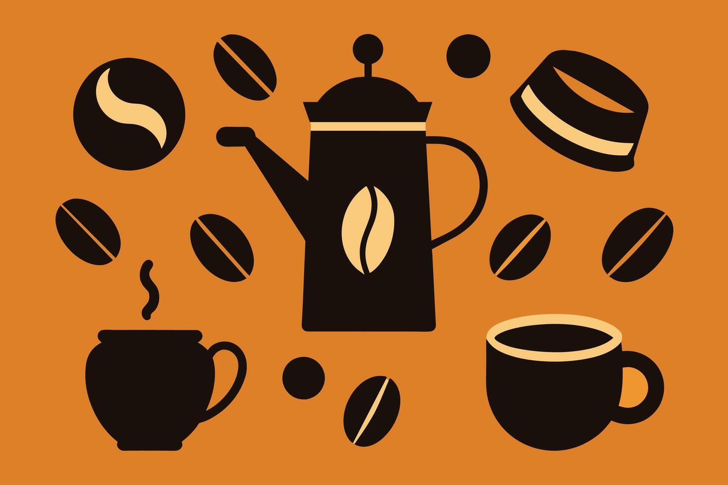 Hand Drawn Coffee Elements Vector