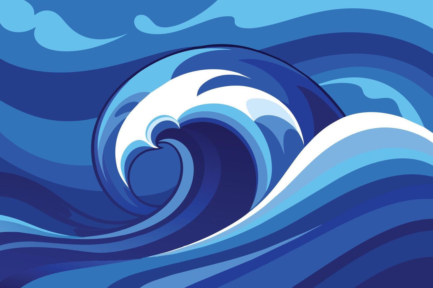 Abstract Blue Wave Background vector